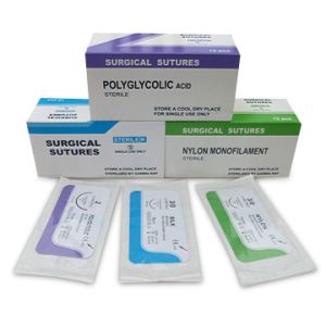Disposable PE surgical suture with needles China maufacturer 12 pcs in a box